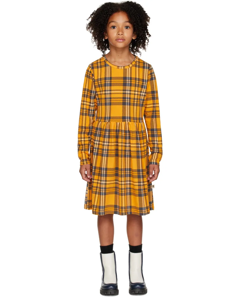 Mini Rodini Kids Yellow Check Dress Yellow