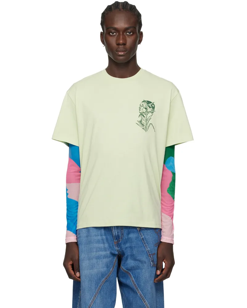 J.W.Anderson Green Embroidered T-Shirt 500