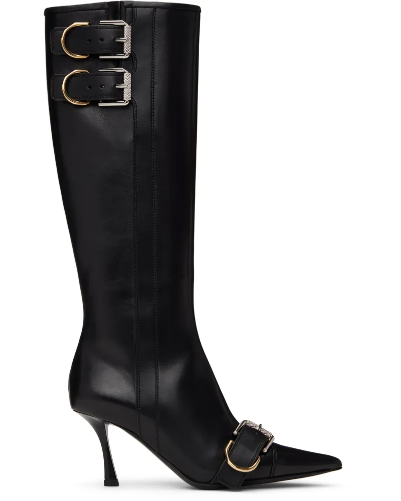 Givenchy Black Voyou Heel Boots 001-black