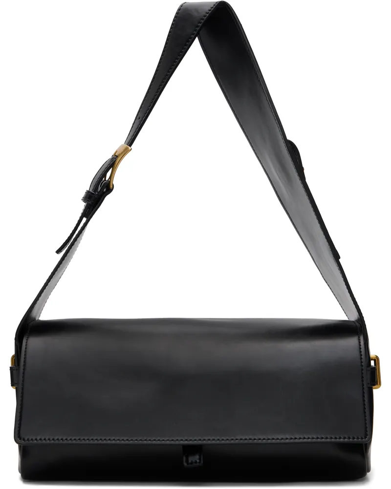 OPEN YY Black Leather Belting Duffle Bag Black