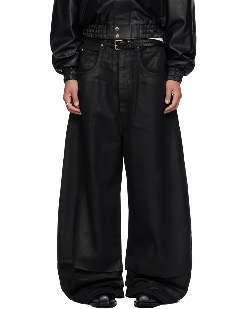 LU'U DAN Black Coated Double XL Jeans Coated