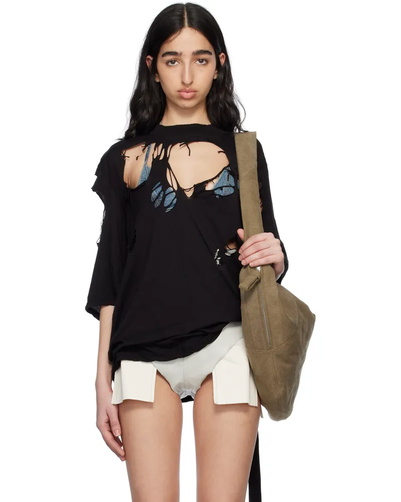 DRKSHDW by Rick Owens Black Hollywood Walrus T-shirt 09