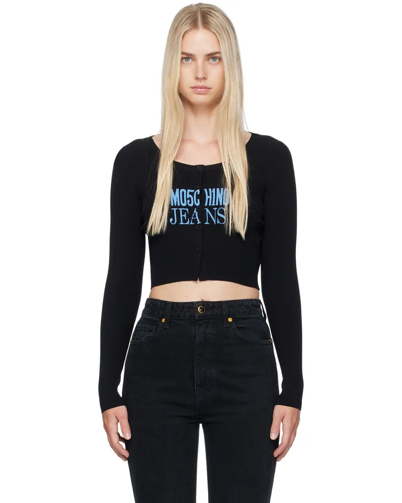 Moschino Black Rib Cardigan 3555