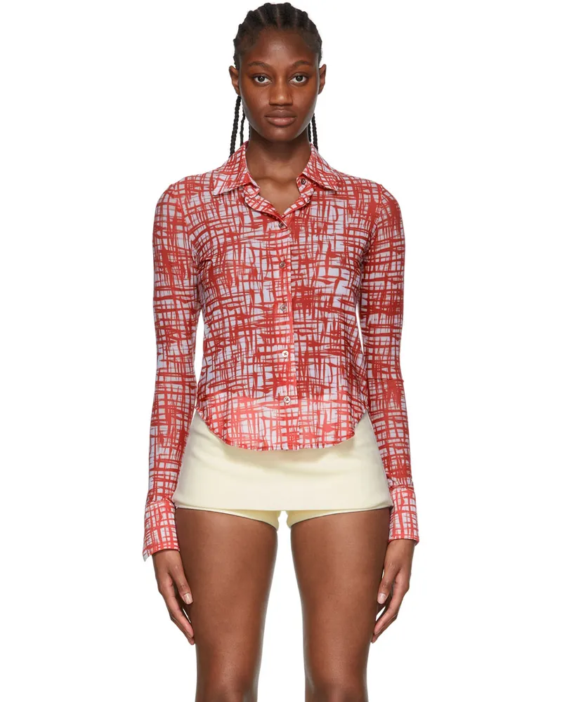 Maximilian Davis Red Polyester Shirt Pale