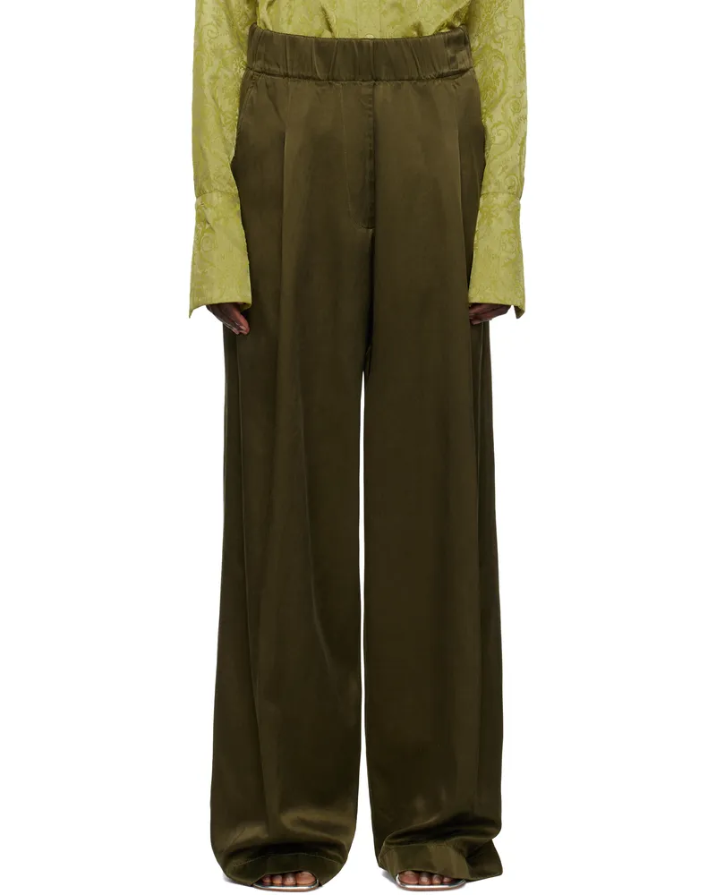 Dries van Noten Khaki Elasticated Trousers 606