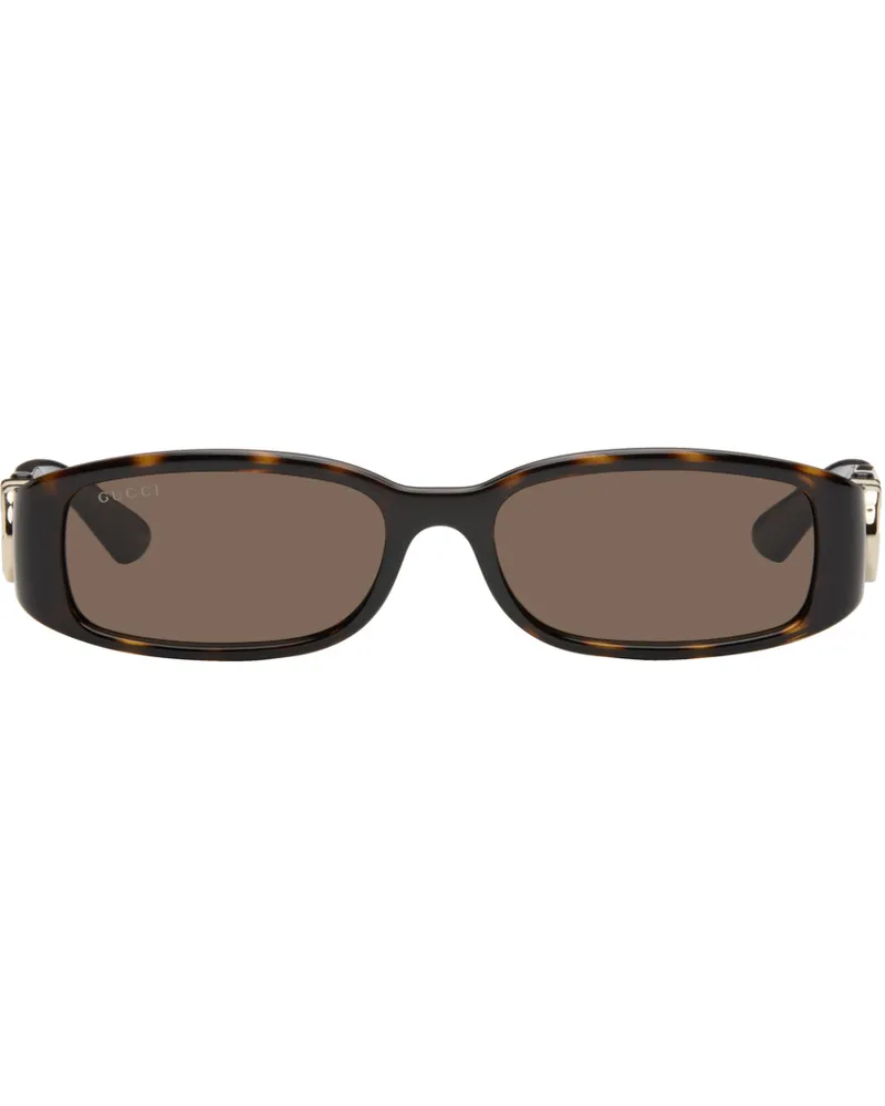 Gucci Brown Rectangular Frame Sunglasses 002