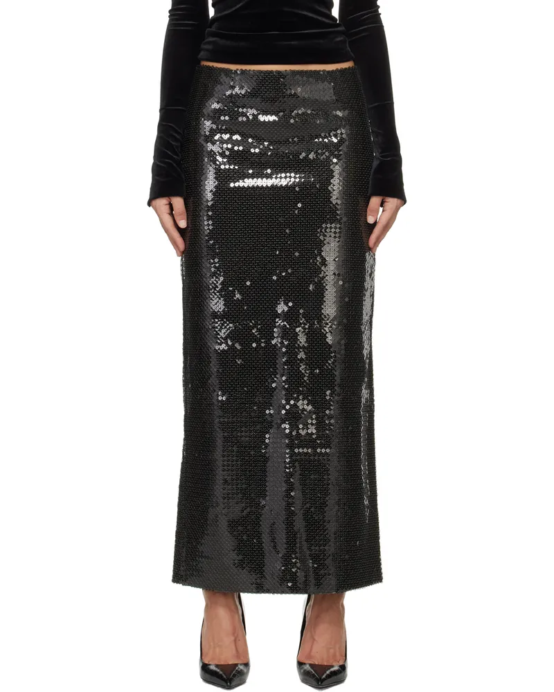 16ARLINGTON Black Delta Maxi Skirt Olive