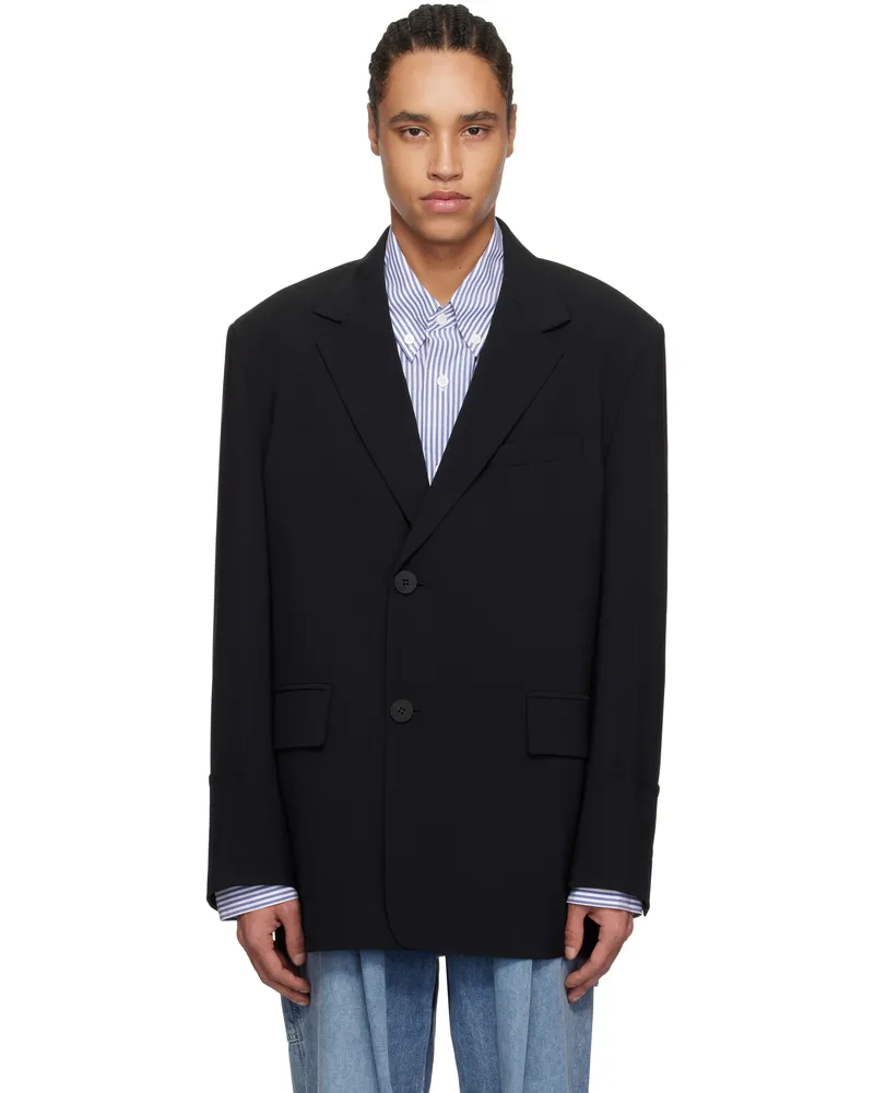 Wooyoungmi Black Two Button Single Blazer Black907b