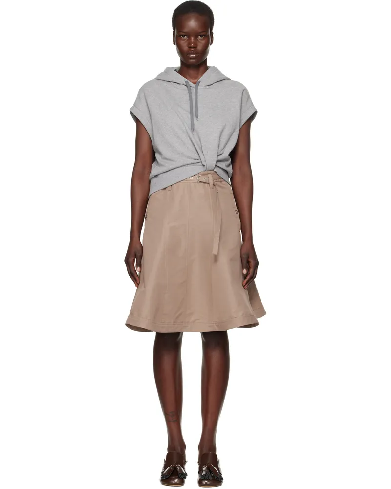 3.1 phillip lim Gray Flounce Skirt Hoodie Minidress Grey