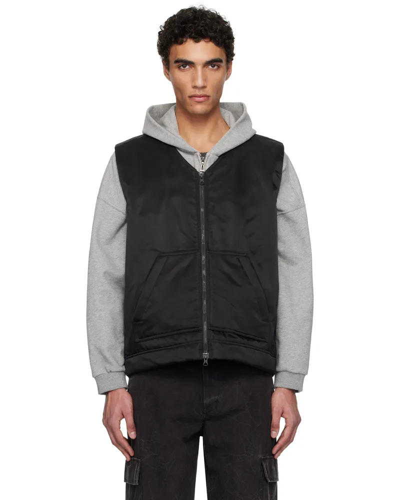 Reigning Champ Black Nylon Twill Tour Vest Black