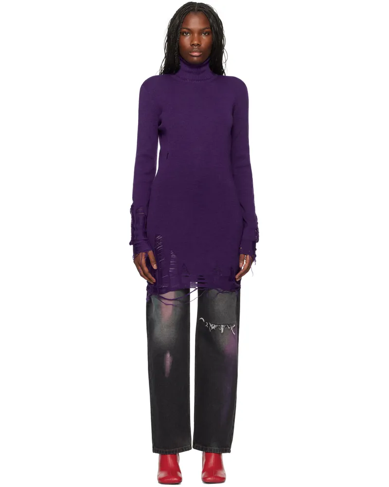 Maison Margiela Purple Distressed Minidress 382