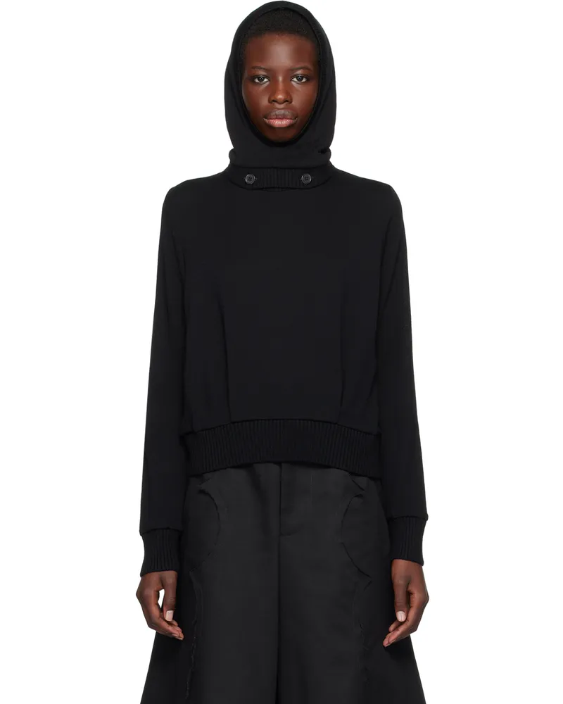 Noir Kei Ninomiya Black Button Hoodie 1