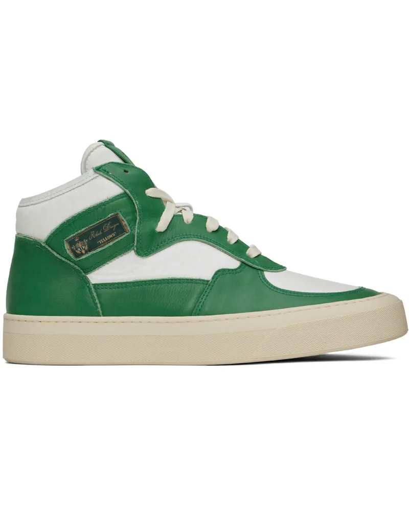 RHUDE Green & White Cabriolets Sneakers 0118