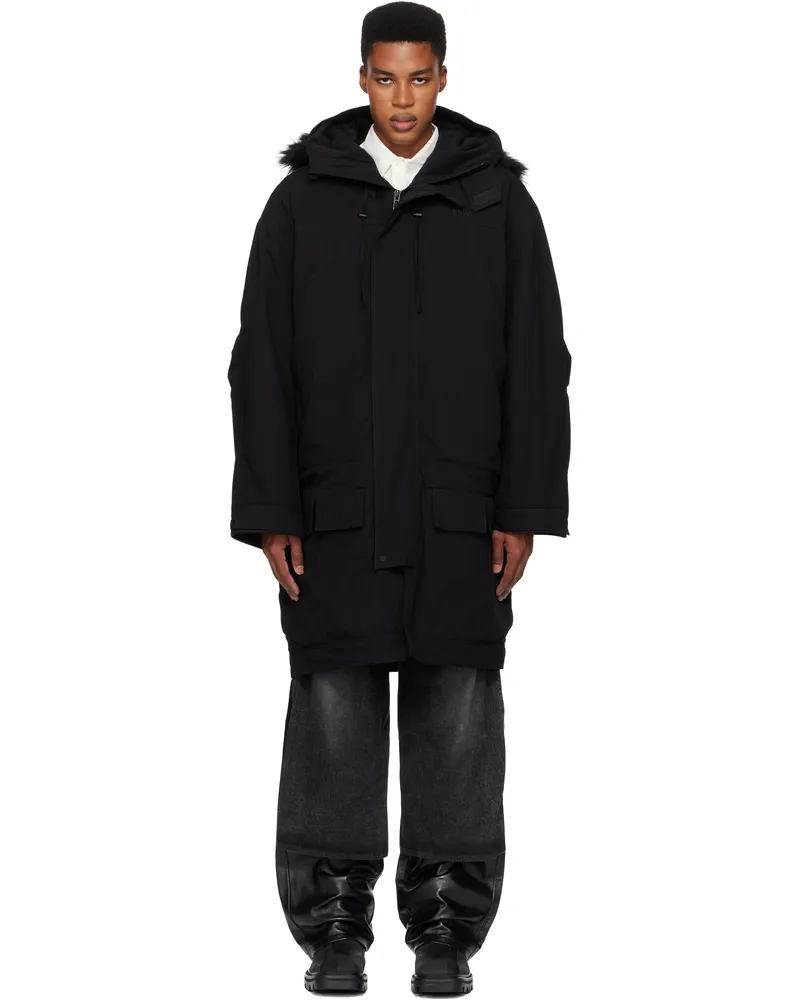 032c Black OSL2BER Dropped Waist Parka Black