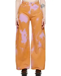 Marques ' Almeida Orange & Pink Tie-Dye Boyfriend Jeans Orange