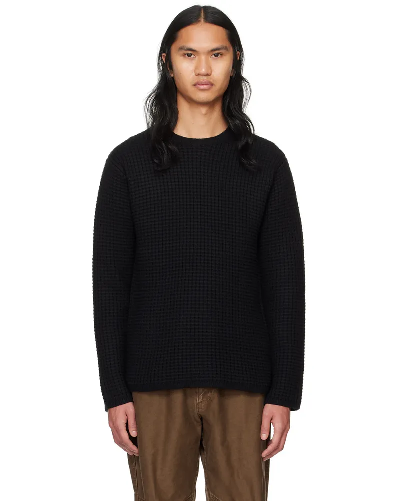 John Elliott + Co Black Waffle Sweater Black