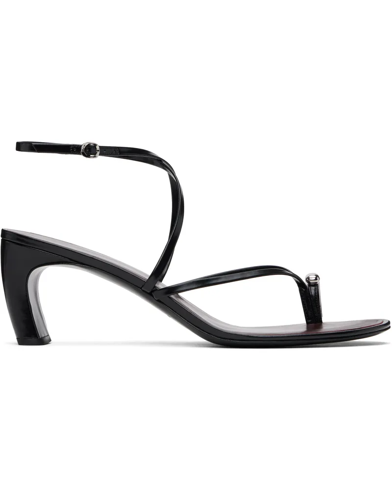 Tory Burch Black Pierced Strappy Heeled Sandals Perfect