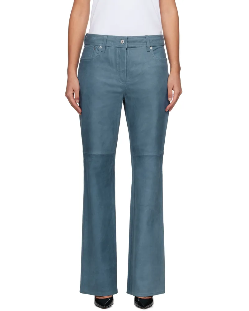 STAND Blue Sahara Leather Pants 69940