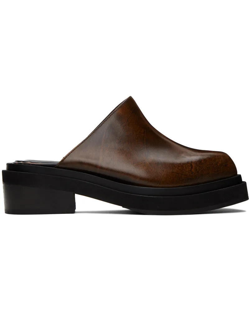 Eckhaus Latta Brown Zoe Clogs Dark