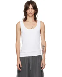 Dries van Noten White Ribbed Tank Top White