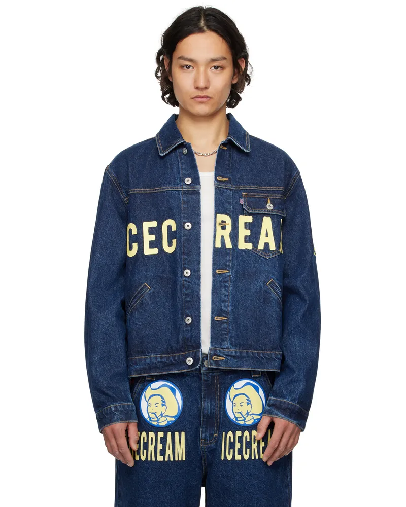 ICECREAM Indigo 'Ice Cream' Cowboy Trucker Denim Jacket Indigo