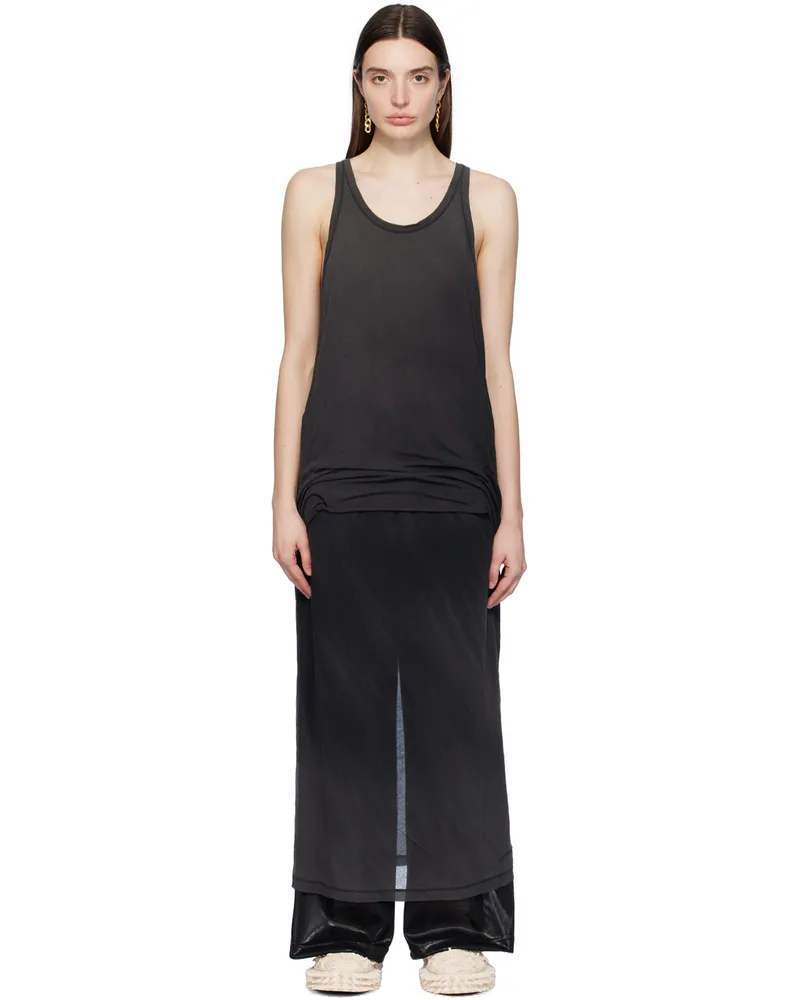 Doublet Black Layered Maxi Dress Black