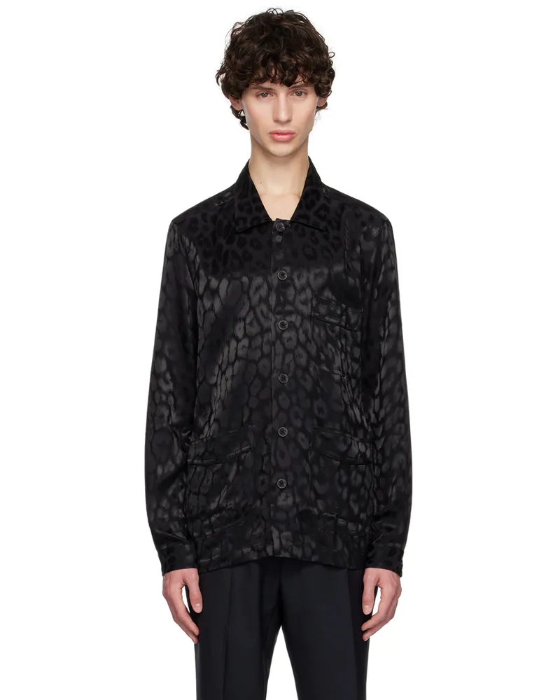 Tom Ford Black Leopard Shirt