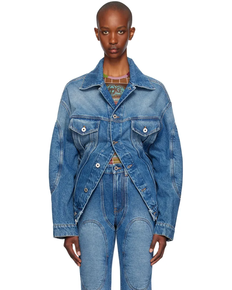 Jean Paul Gaultier Blue Lacing Denim Jacket 57-vintageblue