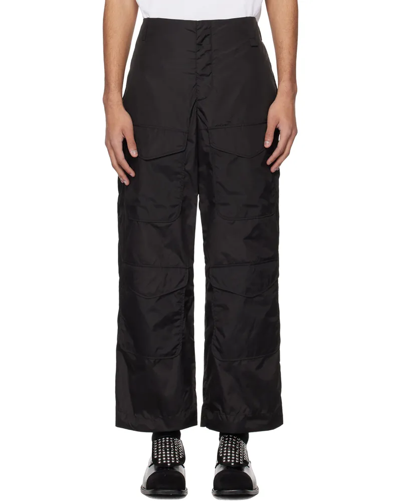 Simone Rocha Black Multi Pocket Cargo Pants Black