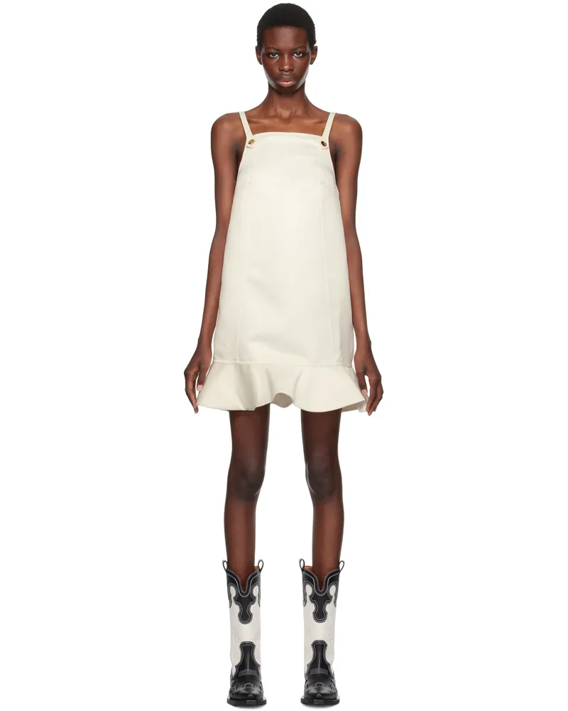 Ganni White Duchesse Minidress 135