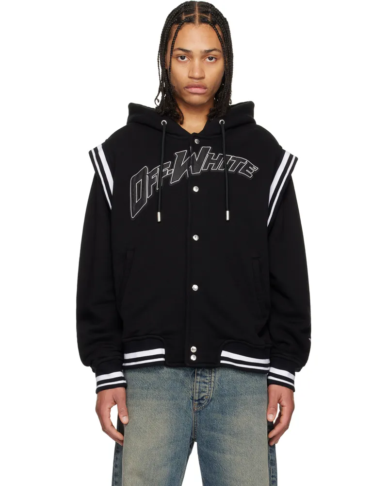 OFF-WHITE Black Fleece 00 Varsity Bomber Jacket Black