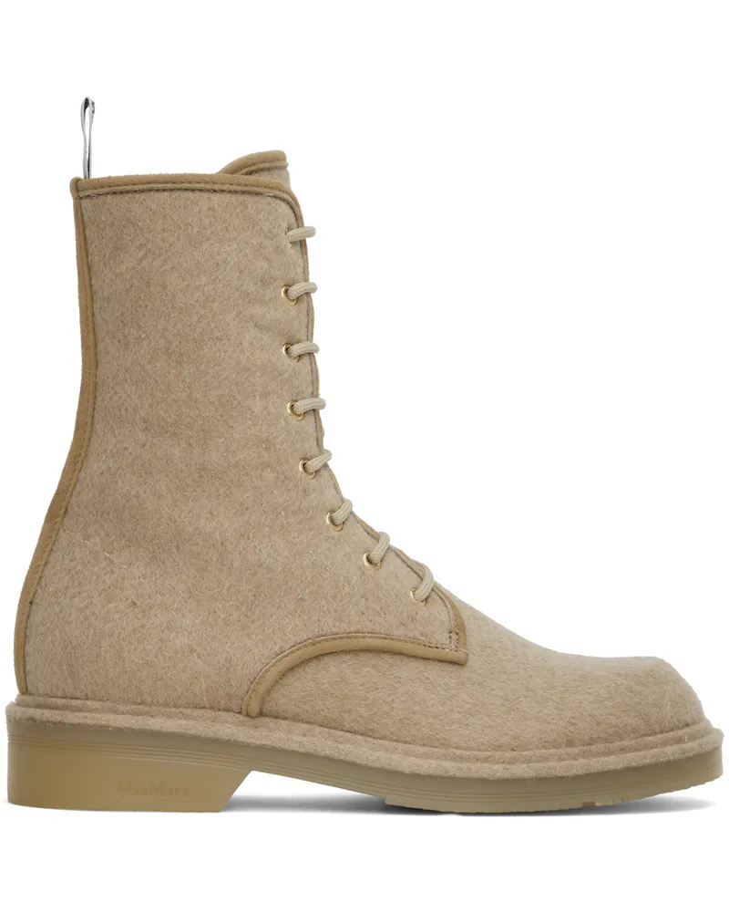 Max Mara Beige Baker Boots Sand