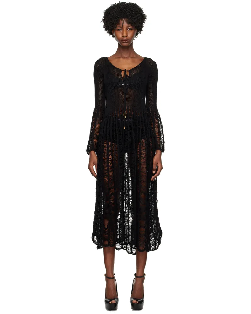 Tom Ford Black Large Ladder Maxi Dress Lb999
