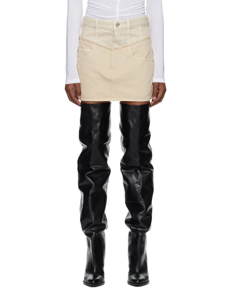 Isabel Marant Beige Narjis Denim Miniskirt 23ec
