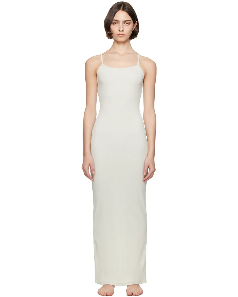 SKIMS Green Cotton Rib Long Cami Maxi Dress Spearmint