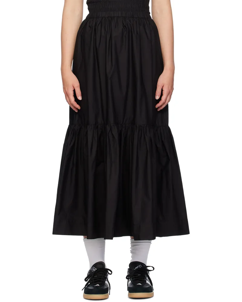 Ganni Black Flounce Maxi Skirt 099