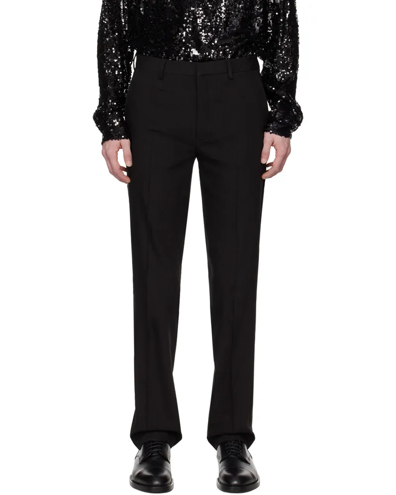 Dries van Noten Black Creased Trousers 900