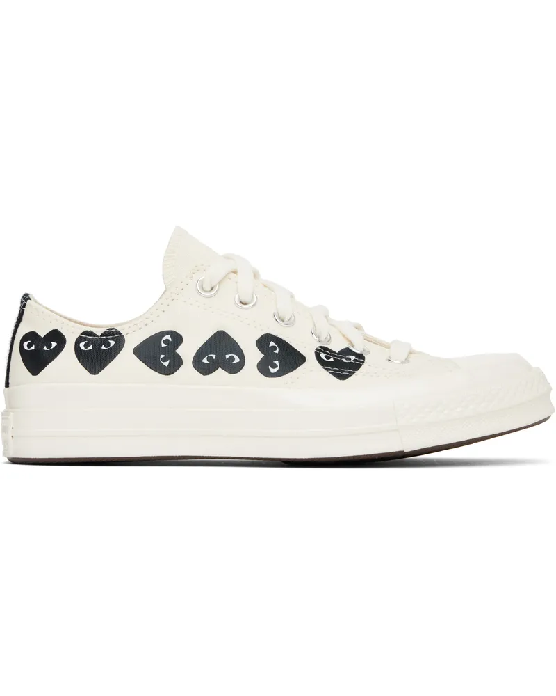 Comme des Garçons Beige Converse Edition Chuck 70 Multi Heart Sneakers Milk