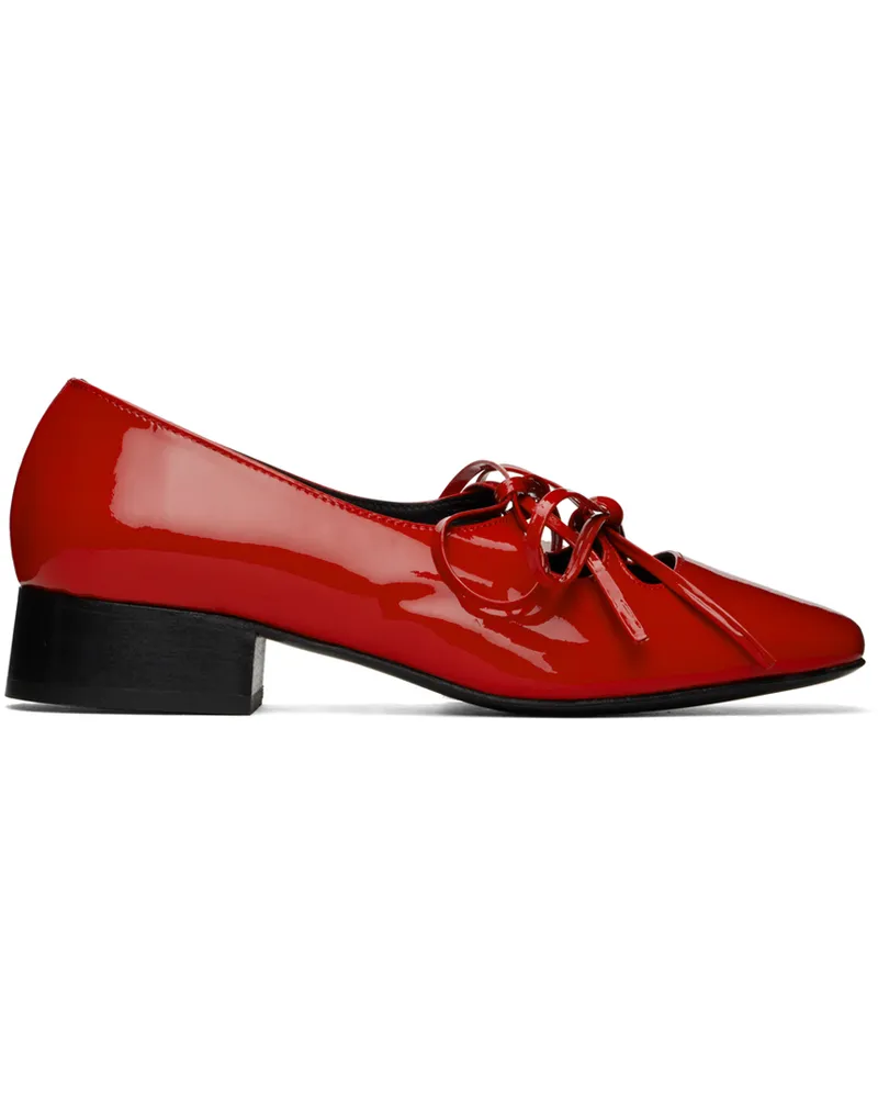 NICOLE SALDAÑA Red Isabel Ballerina Flats Red
