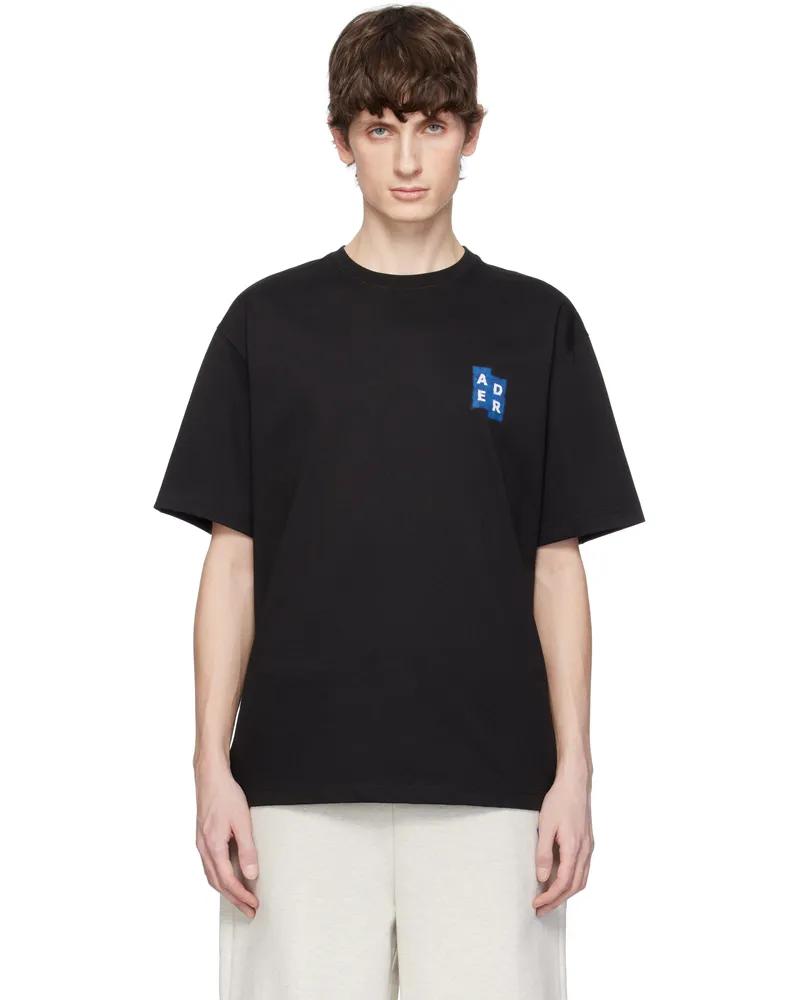 Adererror Black Sig; TRS Tag 04 T-shirt Noir