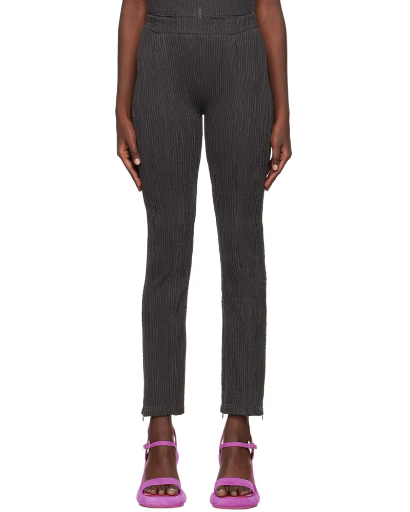 Eckhaus Latta Gray Sliced Trousers Nightfall