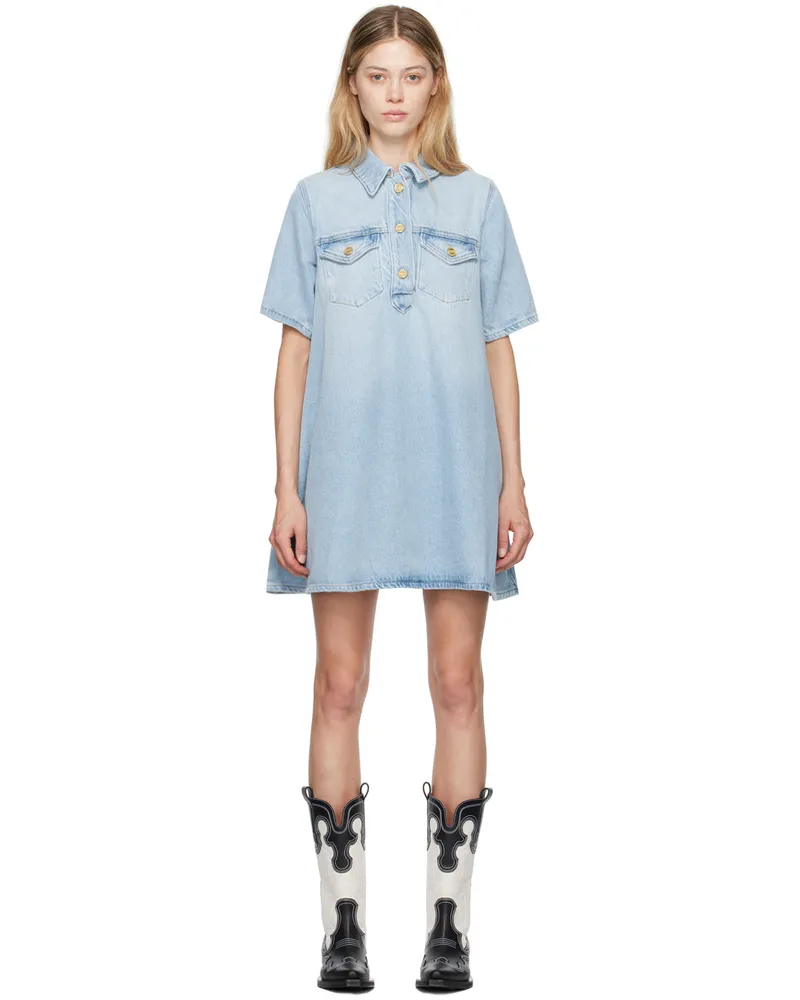 Ganni Blue Faded Denim Minidress 091