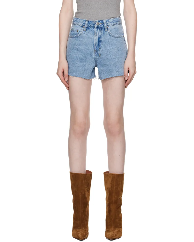 ksubi Blue Rise N Hi Authentik Denim Shorts Denim