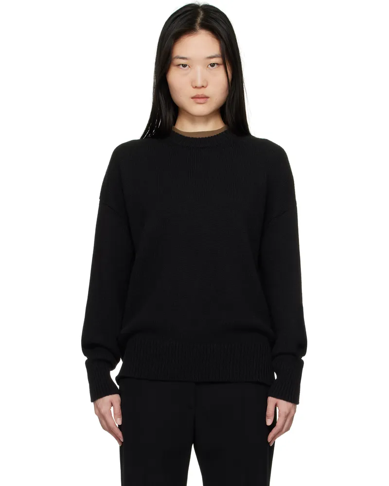 &Daughter Black Balla Slouch Crewneck Sweater Black
