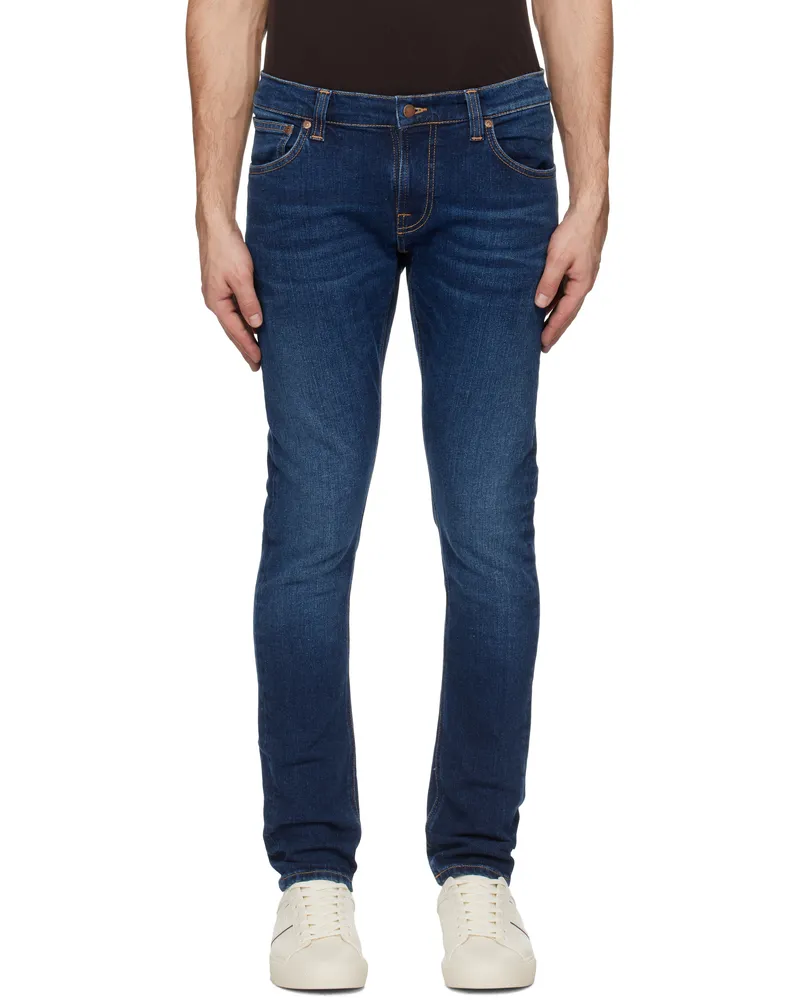 Nudie Jeans Navy Tight Terry Jeans Dark