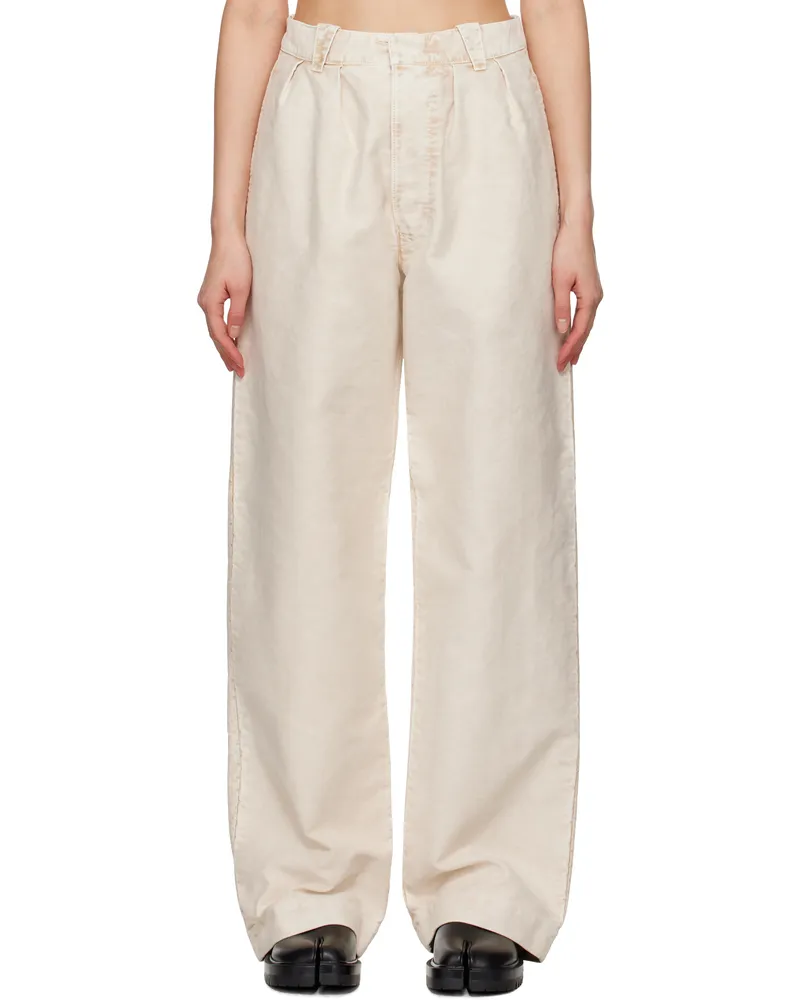 Maison Margiela Beige Wide-Leg Jeans 961