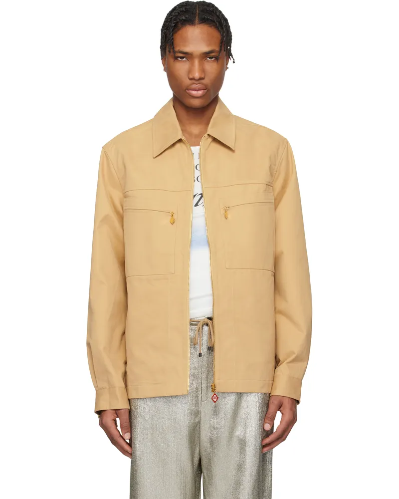 Casablanca Paris Tan Zip Jacket Beige