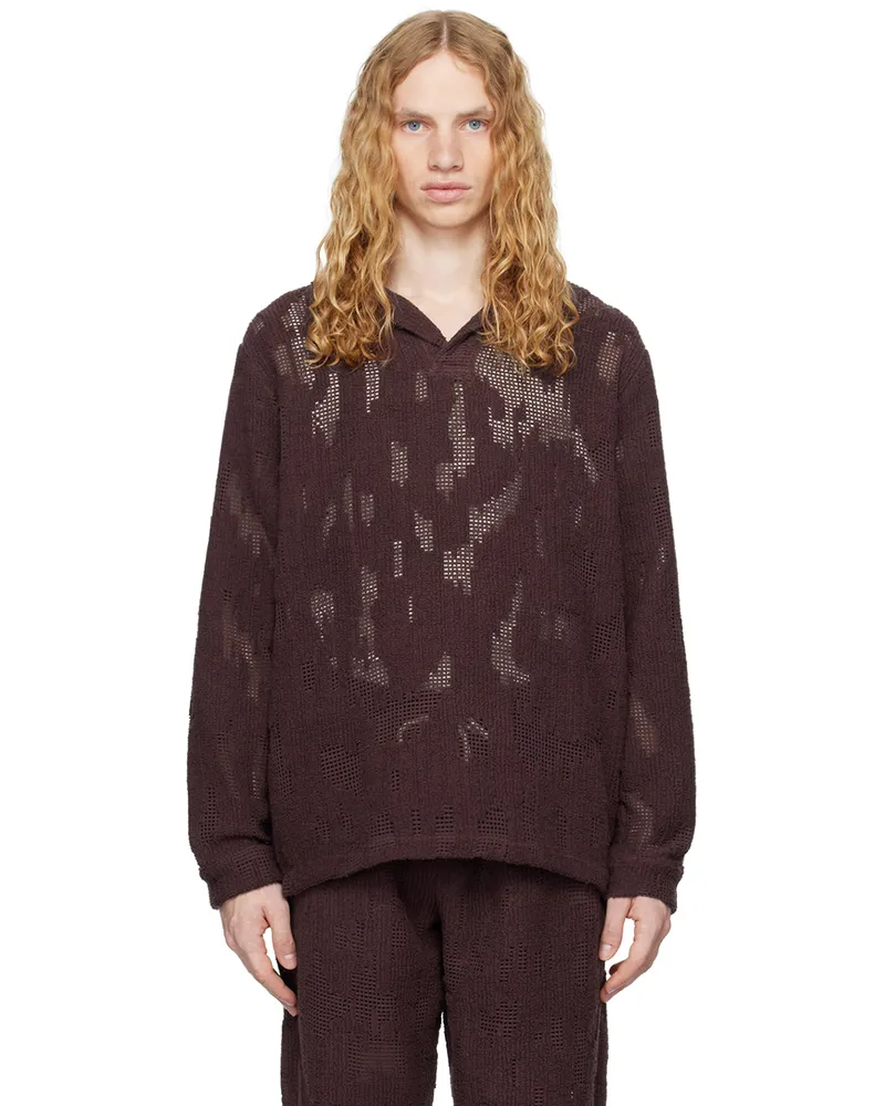 OAS Burgundy Crochet Polo Grot