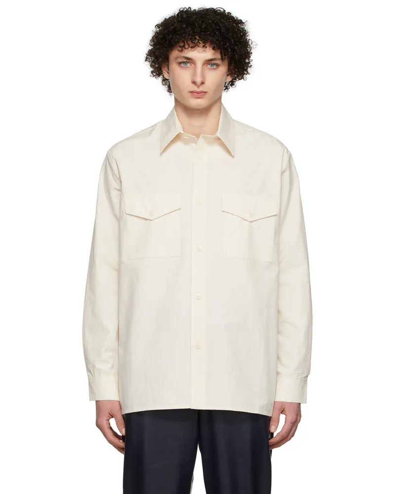Nanushka Off-White Zander Shirt Creme
