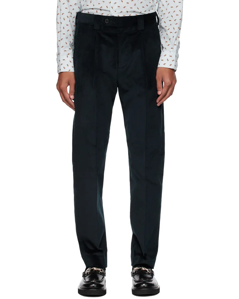 Paul Smith Navy Pleated Trousers 47